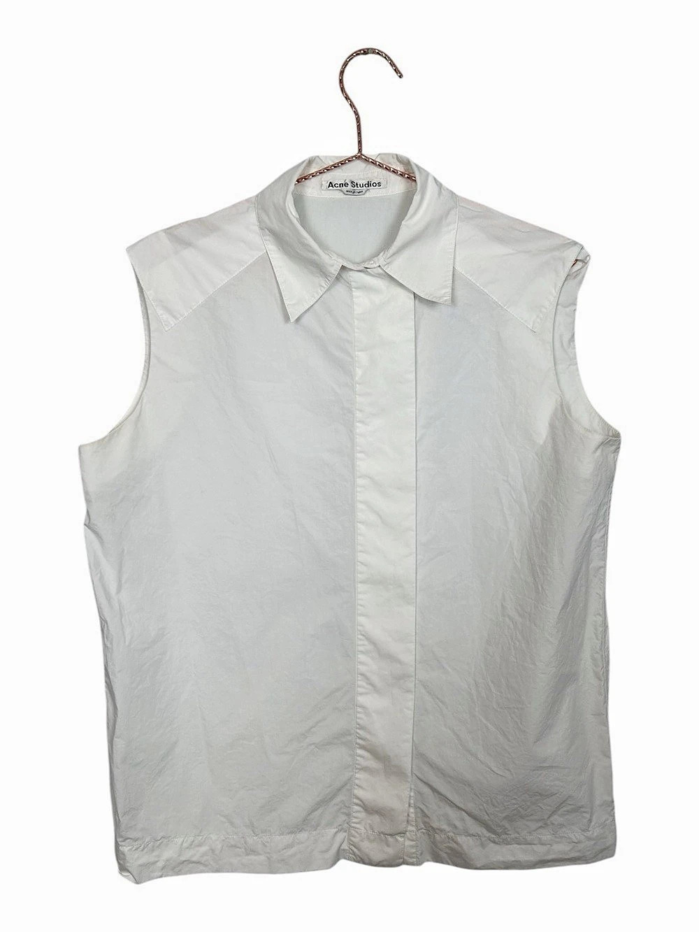 Acne Studios Lucia Poplin Sleeveless Button Down in White